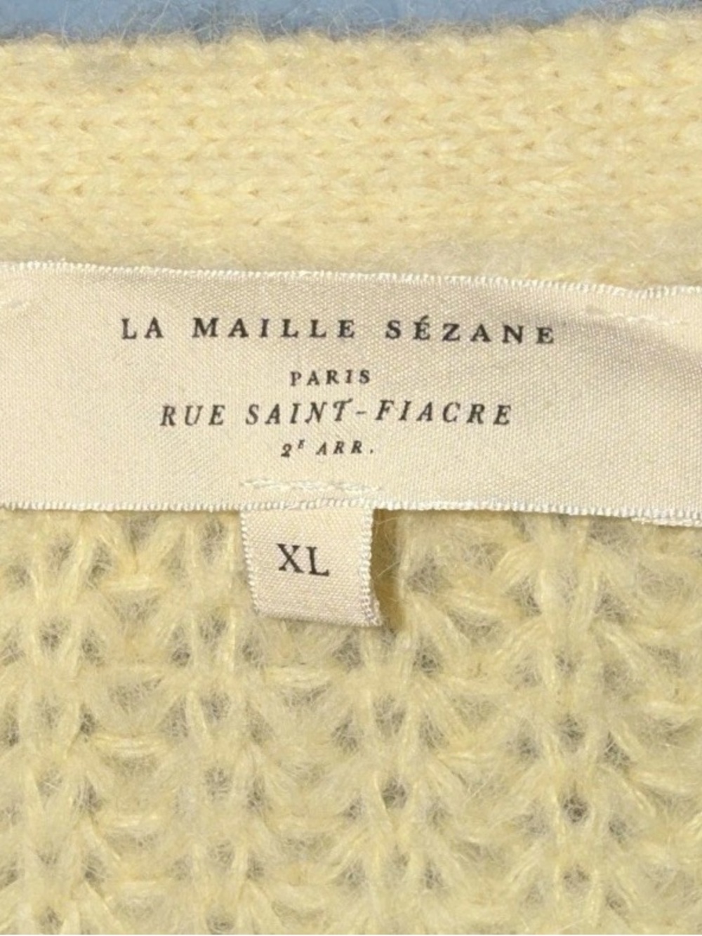 Sezane Cream Chunky V-Neck Button Cardigan - Picture 5 of 7